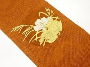 絽綴れ丸文に草花模様織出し名古屋帯